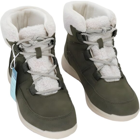 Women's Freeze Round Toe Boots Olive US 8.5M - Picture 1 of 6